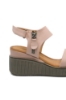 Imagine Sandale damă cu talpa wedge, roz, din piele naturală MIR1799