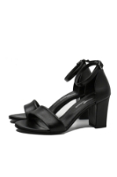 Imagine Sandale elegante cu baretă la gleznă, negre, din piele naturală MIR0139