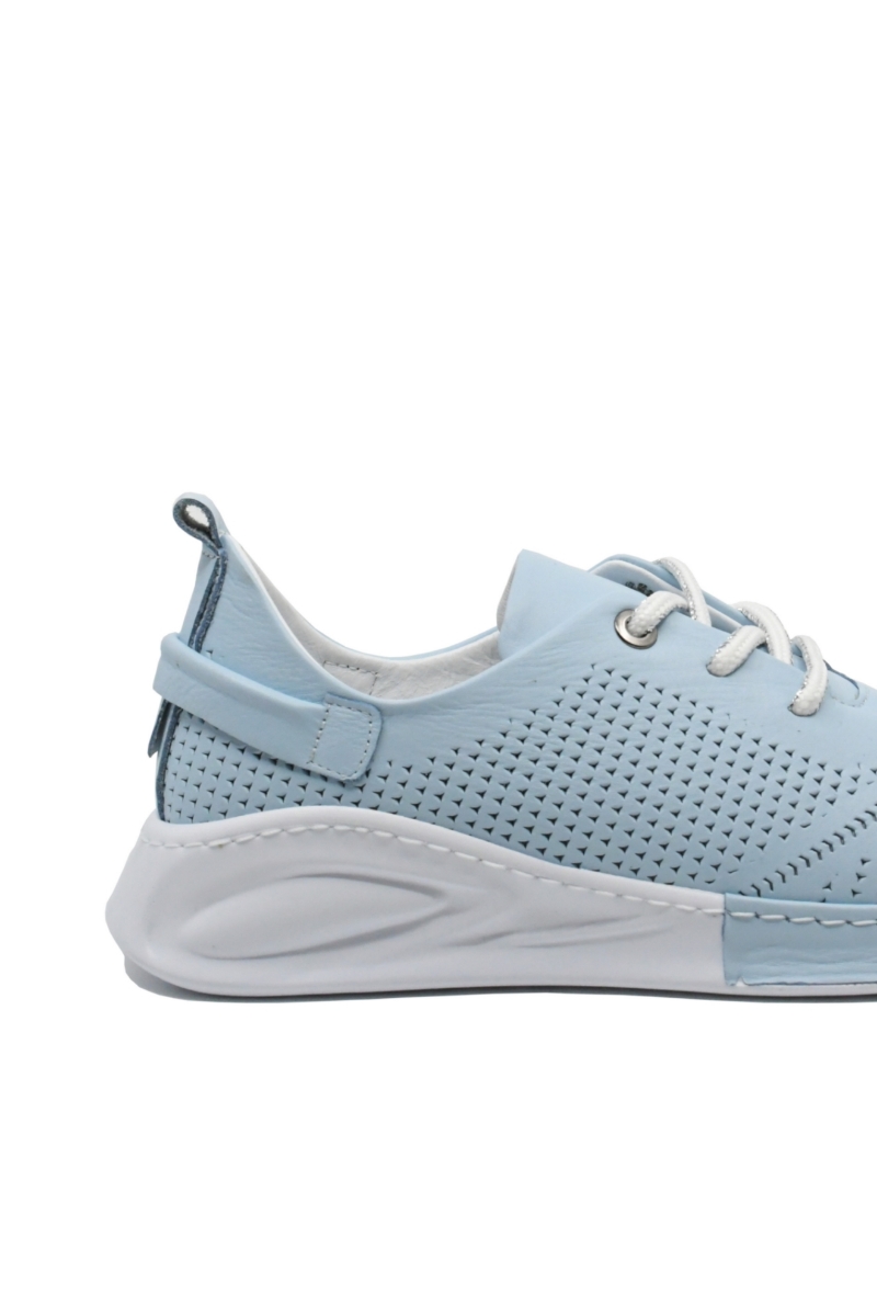 Imagine Pantofi damă casual blue din piele naturală cu aspect perforat CASP24963