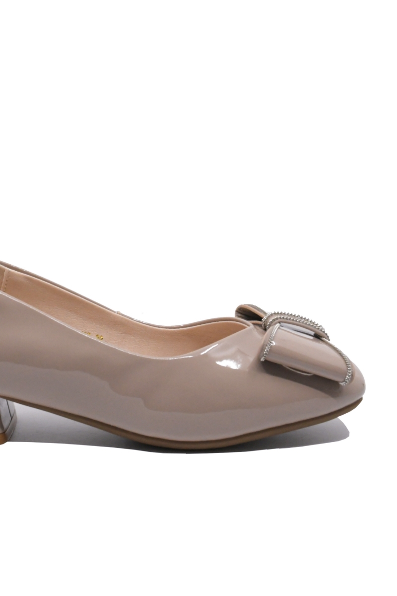 Imagine Pantofi damă pink din lac, cu aplicație fundiță FNX8129