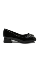 Imagine Pantofi damă black din lac, cu aplicație fundiță FNX8129