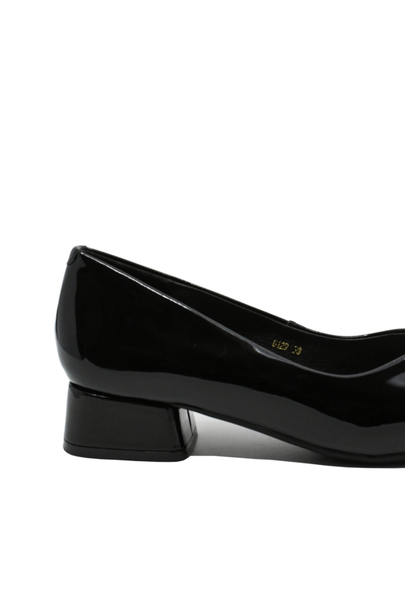 Imagine Pantofi damă black din lac, cu aplicație fundiță FNX8129