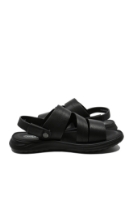 Imagine Sandale bărbați cu baretă la spate, negre, din piele naturală granulată OTR540023