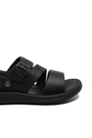 Imagine Sandale bărbați cu baretă la spate, negre, din piele naturală granulată OTR540023