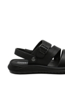 Imagine Sandale bărbați cu baretă la spate, negre, din piele naturală granulată OTR540023