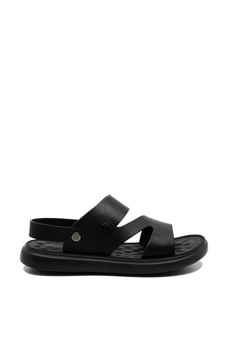 Imagine Sandale bărbați cu baretă la spate, negre, din piele naturală FNX56292