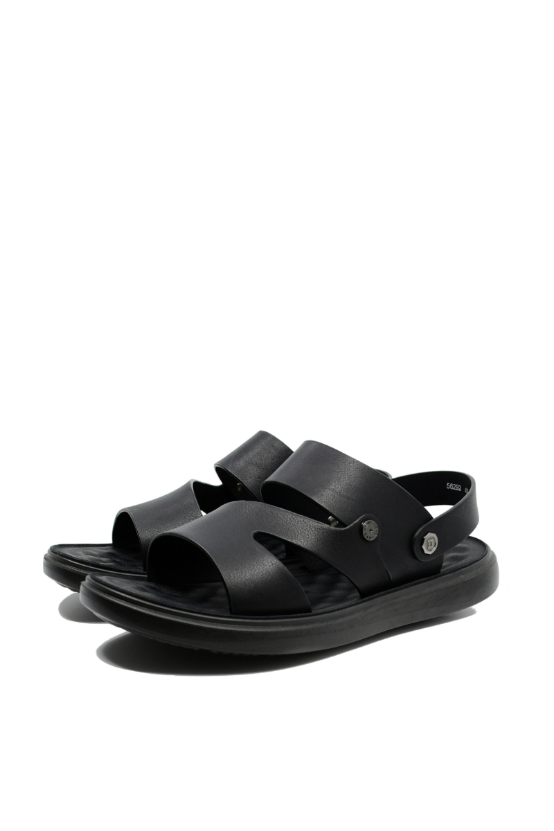 Imagine Sandale bărbați cu baretă la spate, negre, din piele naturală FNX56292