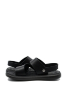 Imagine Sandale bărbați cu baretă la spate, negre, din piele naturală FNX56292