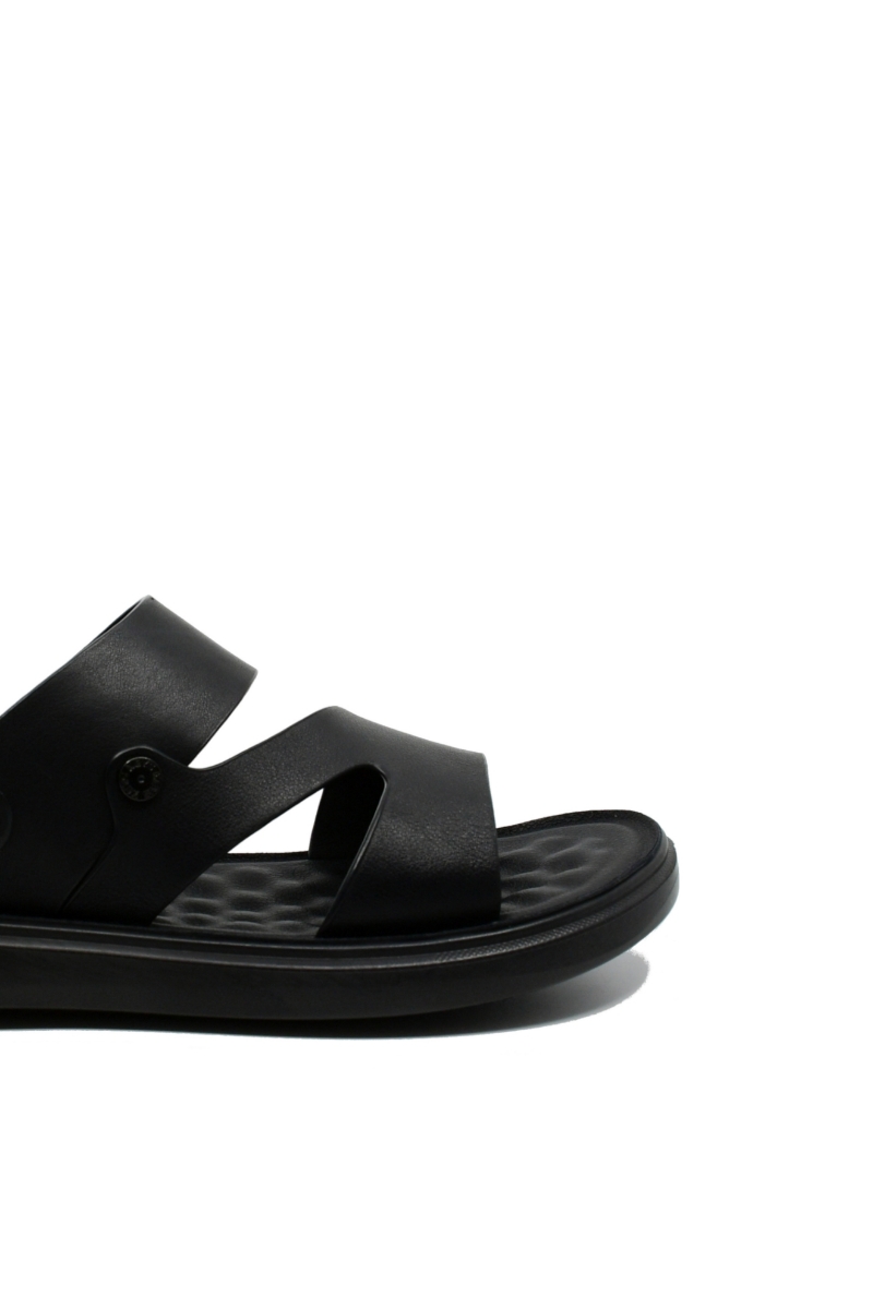 Imagine Sandale bărbați cu baretă la spate, negre, din piele naturală FNX56292