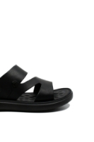 Imagine Sandale bărbați cu baretă la spate, negre, din piele naturală FNX56292