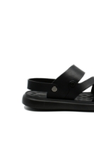 Imagine Sandale bărbați cu baretă la spate, negre, din piele naturală FNX56292