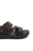 Imagine Sandale bărbați cu baretă la spate, coffee, din piele naturală FNX56292