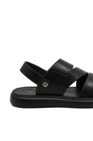 Imagine Sandale ușoare bărbați, negre, cu trei barete din piele naturală FNX72009