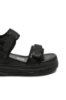 Imagine Sandale damă platformă negre cu paiete și barete velcro FNX1036139