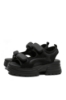 Imagine Sandale damă platformă negre din piele și textil FNX1036230