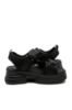 Imagine Sandale damă platformă negre din piele și textil FNX1036230