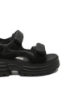 Imagine Sandale damă platformă negre din piele și textil FNX1036230