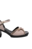 Imagine Sandale cu toc bloc roz pudră, din piele naturală MIR9502