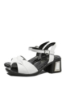 Imagine Sandale cu toc bloc albe, din piele naturală MIR9504