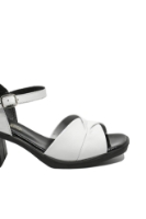 Imagine Sandale cu toc bloc albe, din piele naturală MIR9504