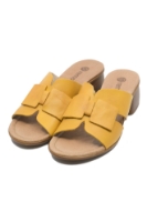 Imagine Saboți damă galbeni cu fundiță, din piele naturală REMR8759-68