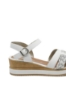 Imagine Sandale wedge albe, din piele naturală, cu detaliu împletit REMD6461-80