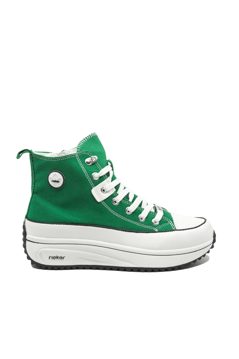 Imagine Sneakers high-top verzi din material textil RIK90010-52