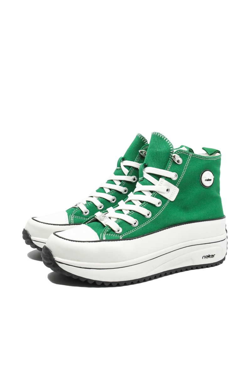 Imagine Sneakers high-top verzi din material textil RIK90010-52