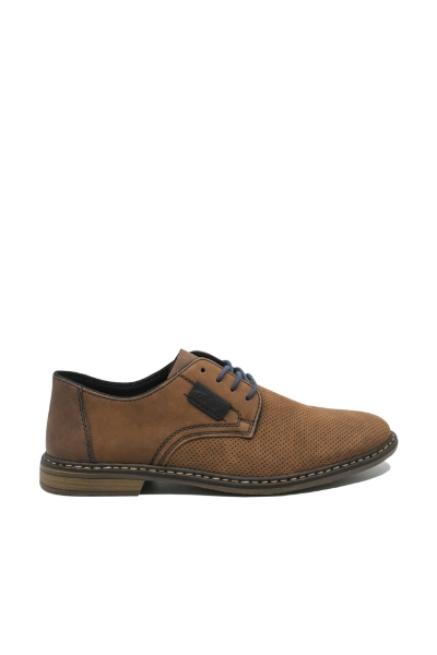 Imagine Pantofi casual maro din piele întoarsă RIK13439-24