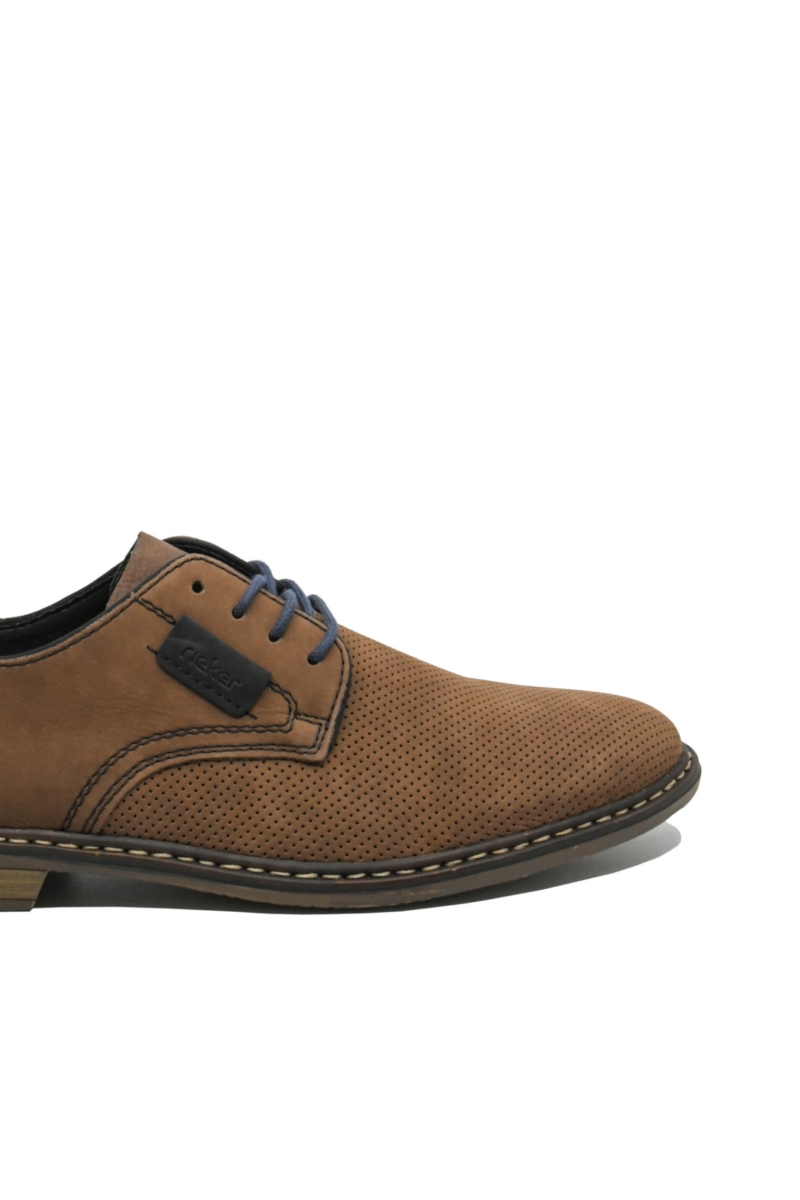 Imagine Pantofi casual maro din piele întoarsă RIK13439-24