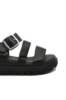 Imagine Sandale damă cu barete reglabile, negre, din piele naturală RIKW1650-00