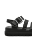Imagine Sandale damă cu barete reglabile, negre, din piele naturală RIKW1650-00