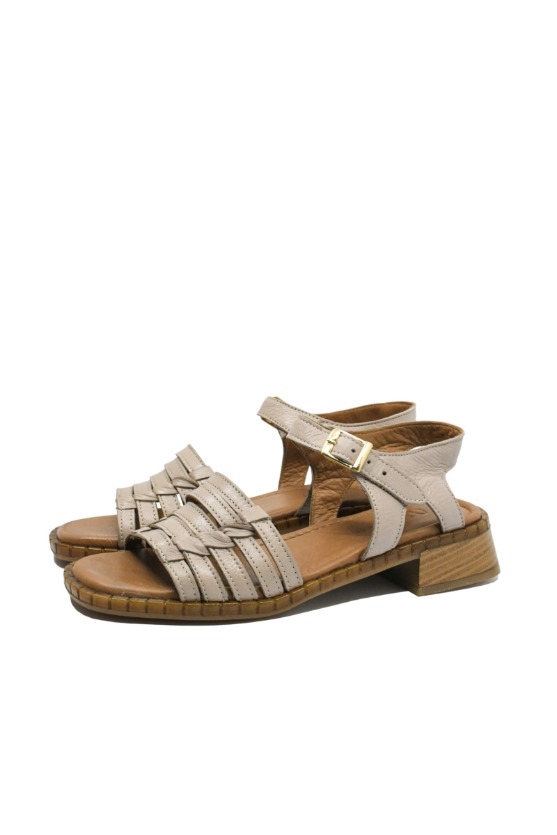 Imagine Sandale damă gri deschis din piele naturală cu barete delicate GOR033