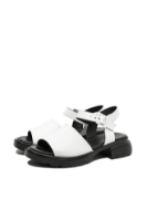 Imagine Sandale damă cu talpa masivă, albe, din piele naturală GOR1086