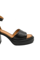 Imagine Sandale damă cu platformă înaltă, negre din piele naturală MIR10707