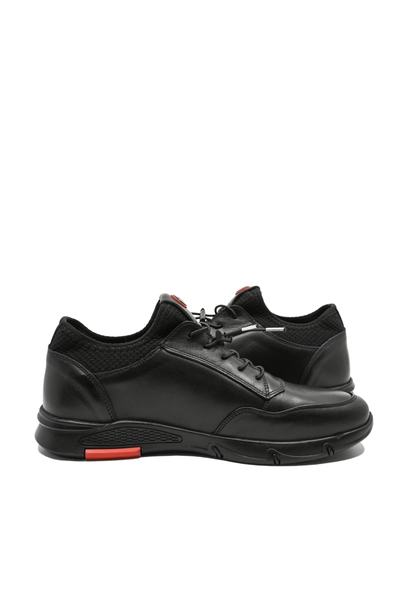 Imagine Pantofi casual-sport negri din piele naturală, cu margine elastică OTR95159