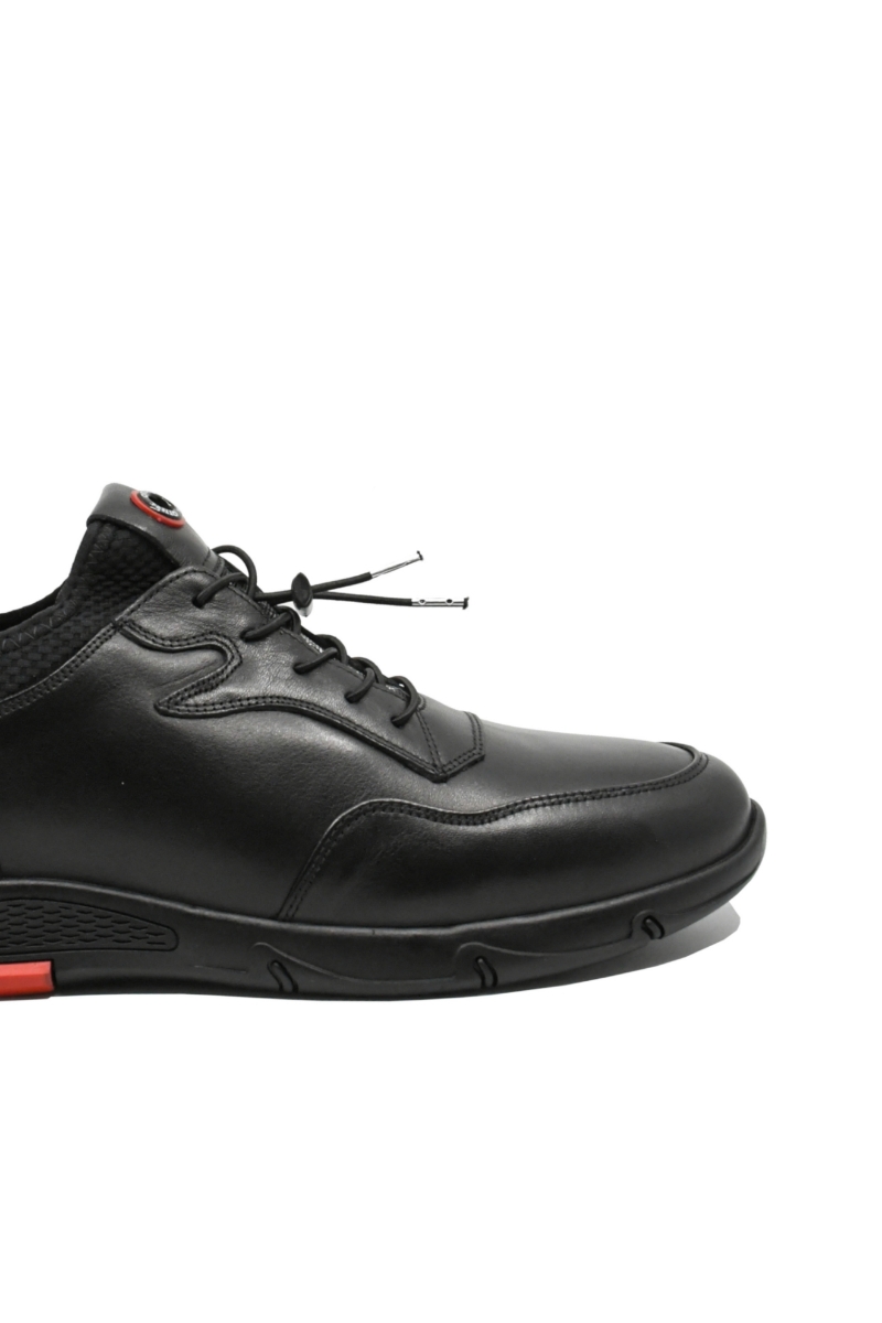 Imagine Pantofi casual-sport negri din piele naturală, cu margine elastică OTR95159