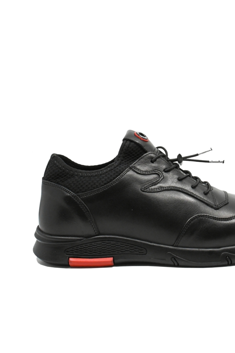 Imagine Pantofi casual-sport negri din piele naturală, cu margine elastică OTR95159