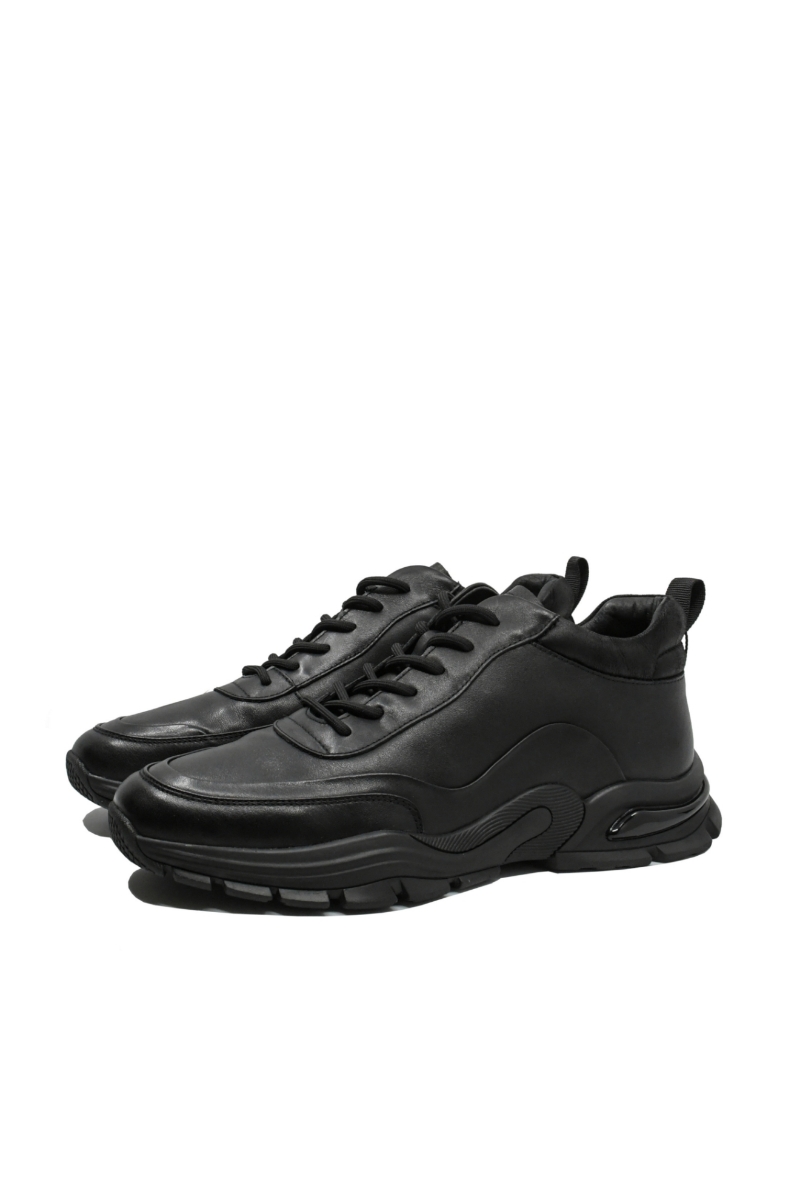 Imagine Pantofi sport negri din piele naturală OTR30002N