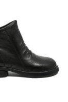 Imagine Ghete ankle cu fermoar la spate, negre, din piele naturală FLG1065N