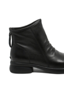 Imagine Ghete ankle cu fermoar la spate, negre, din piele naturală FLG1065N