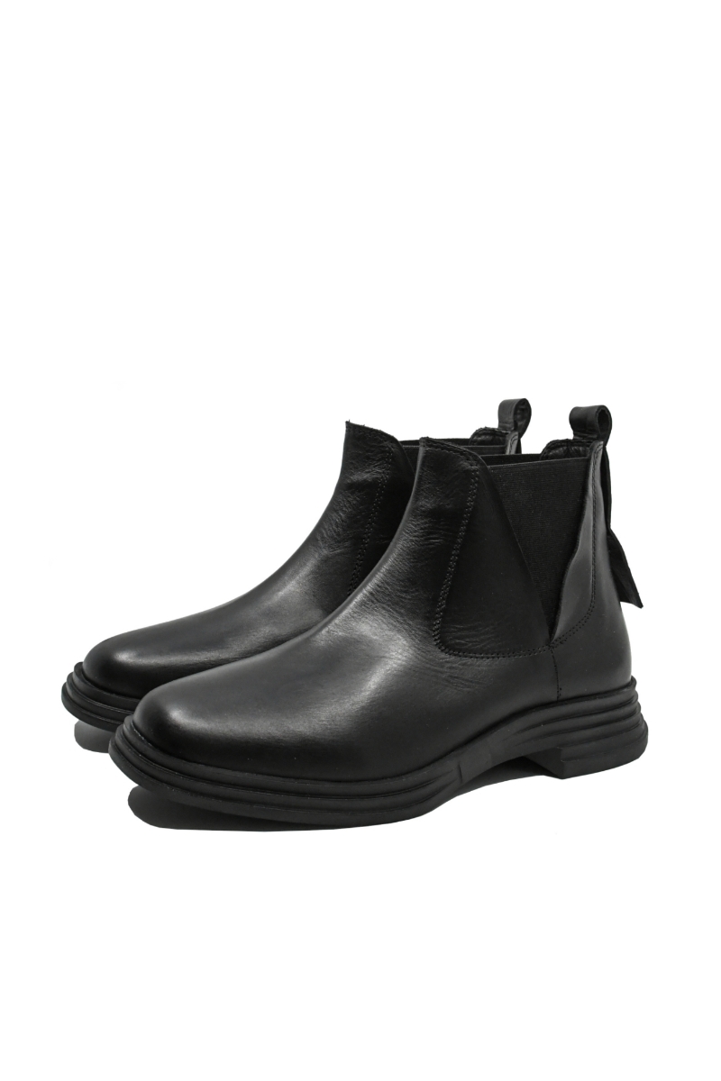 Imagine Ghete joase model Chelsea negre din piele naturală MIR6403N