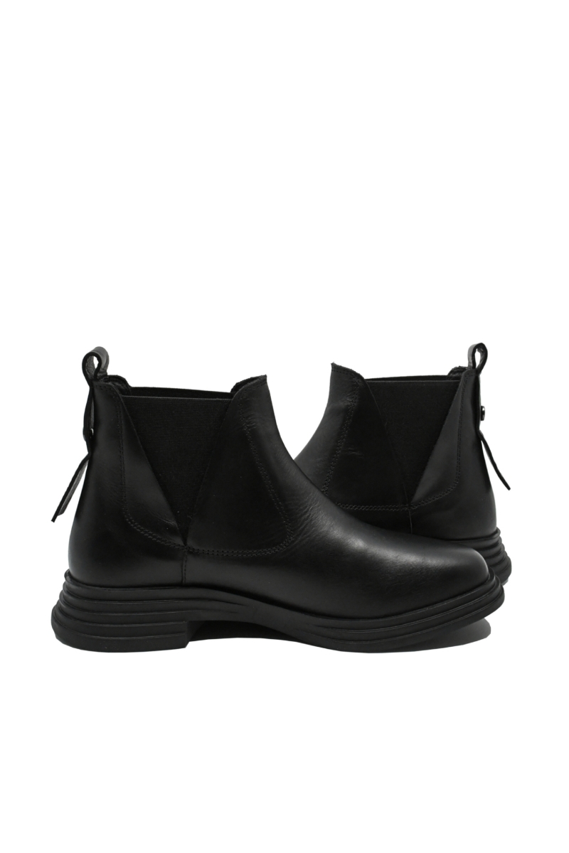 Imagine Ghete joase model Chelsea negre din piele naturală MIR6403N