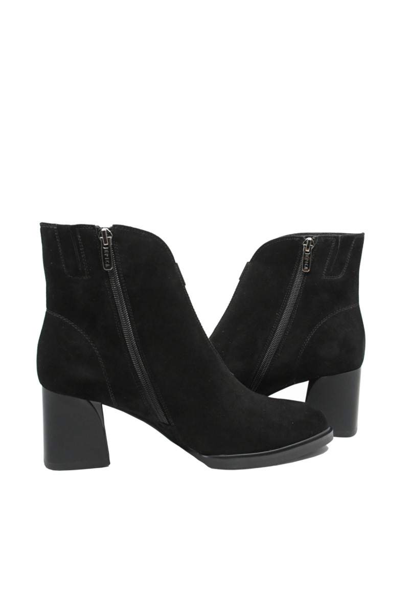 Imagine Botine cu strasuri, negre, din piele întoarsă OTR50012