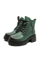 Imagine Ghete damă la modă, din piele naturală, verde patinat FNX8099GREEN