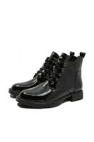 Imagine Ghete ankle din lac negre cu șiret decorativ OTR150067