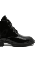 Imagine Ghete ankle din lac negre cu șiret decorativ OTR150067