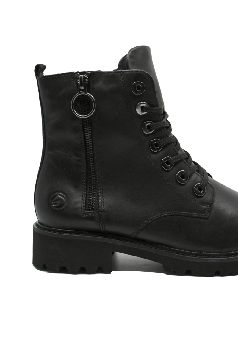 Imagine Ghete cu șiret și fermoare, negre, din piele naturală REMD8671-01N