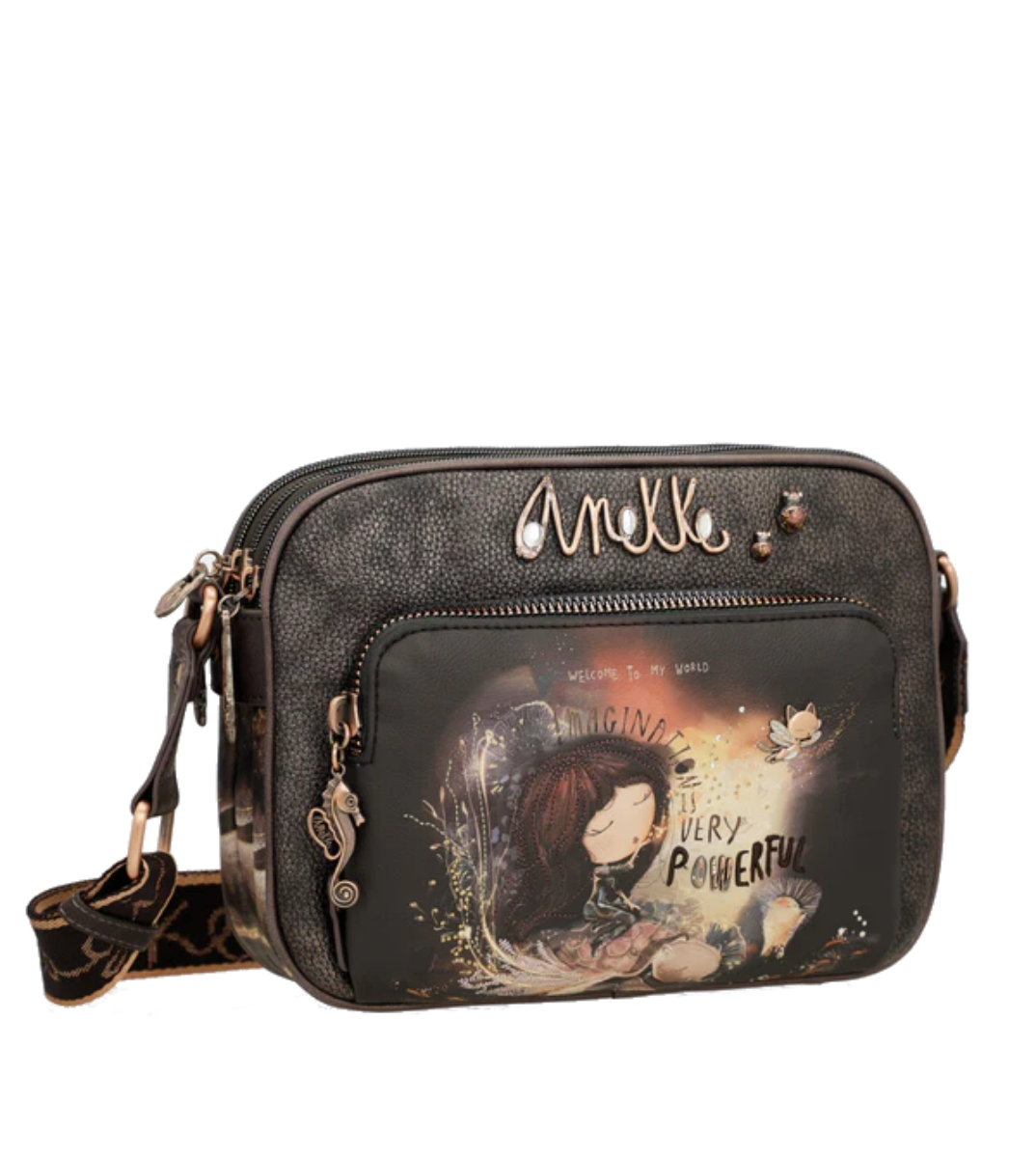 Imagine Geantă de umăr cu 3 compartimente maro colecția Dreamverse 39703-188