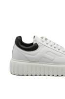 Imagine Pantofi damă cu platformă, albi cu negru, din piele naturală FLO607A-N